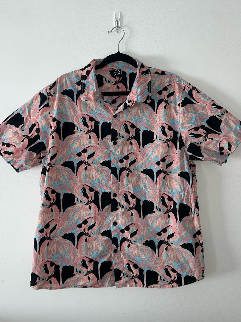 NEFF Men’s Shirt Short-Sleeve Flamingo Print sz Large